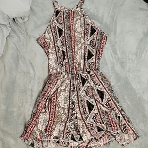 Halter Printed Romper, Junior Size M